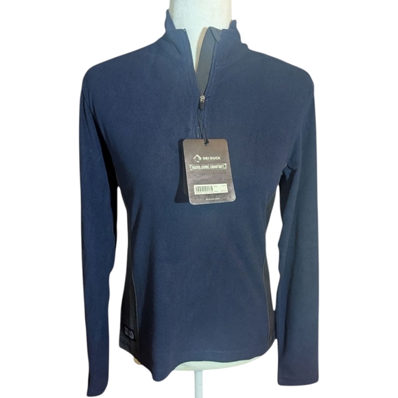 Dri-Duck 9346 Pulse Quarter Zip Jacket Navy/ Gray NWT Sz S - Picture 1 of 10